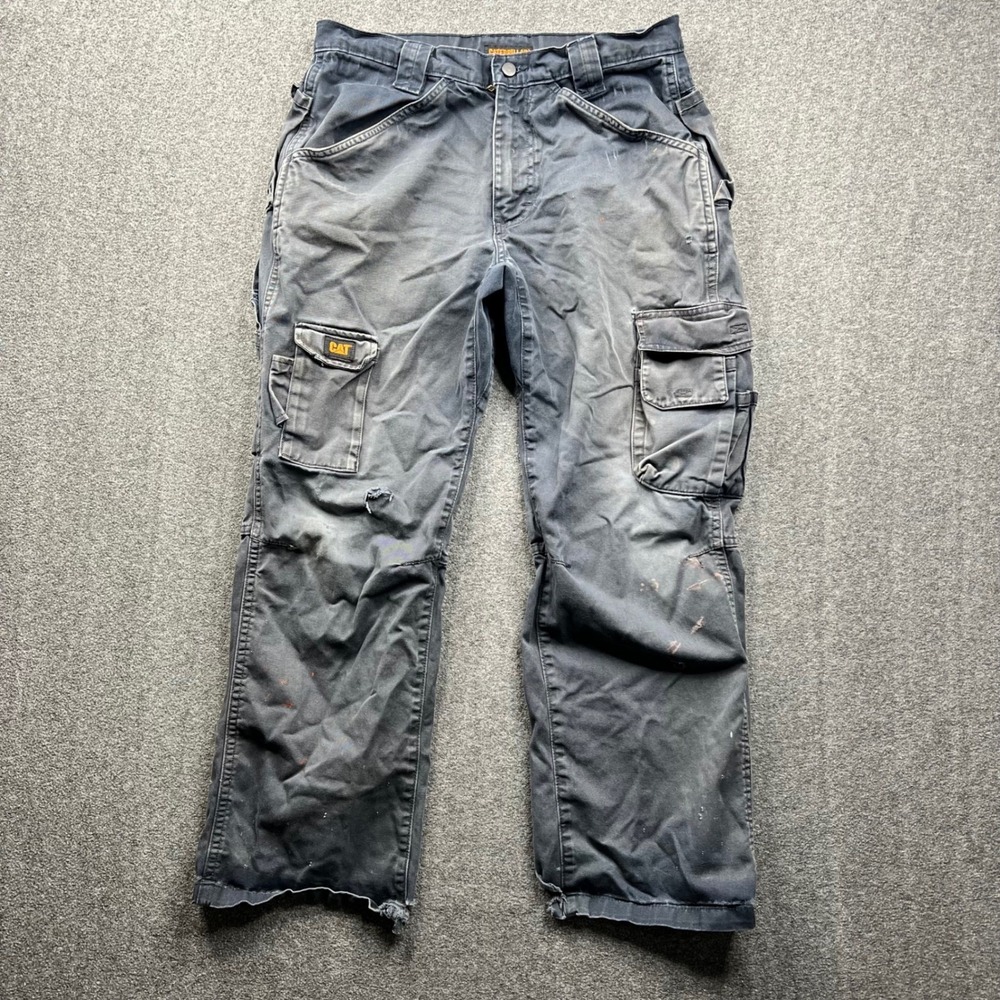 Caterpillar Cargo Pants Mens 32x30 Navy Blue Fits 32x29 Flame Resistant FR Work